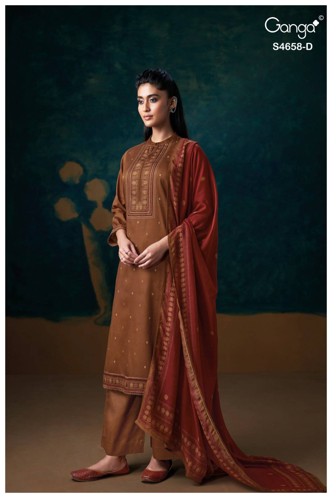 VENISHA 4658 SERIES BY GANGAFASHION Stylish Beautiful Colourful PURE COTTON SATIN Dresses At Wholesale Price